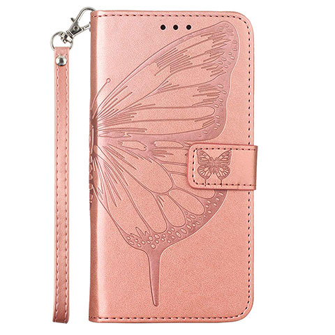 Funda de Cuero Cartera con Soporte Mariposa Carcasa Y01B para Samsung Galaxy M53 5G Oro Rosa