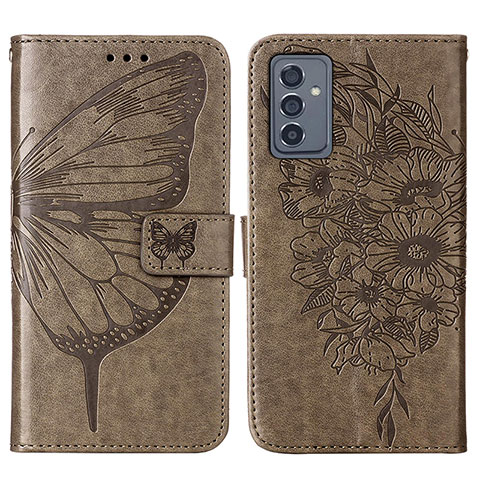 Funda de Cuero Cartera con Soporte Mariposa Carcasa Y01B para Samsung Galaxy M54 5G Gris