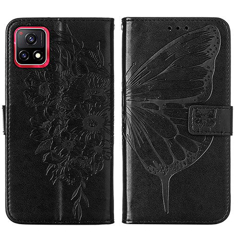 Funda de Cuero Cartera con Soporte Mariposa Carcasa Y01B para Vivo iQOO U3 5G Negro