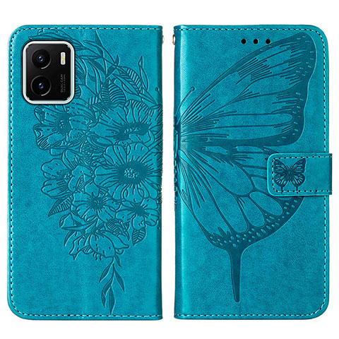 Funda de Cuero Cartera con Soporte Mariposa Carcasa Y01B para Vivo iQOO U5x Azul