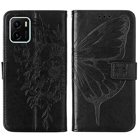 Funda de Cuero Cartera con Soporte Mariposa Carcasa Y01B para Vivo iQOO U5x Negro