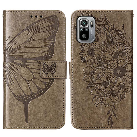 Funda de Cuero Cartera con Soporte Mariposa Carcasa Y01B para Xiaomi Redmi Note 11 SE India 4G Gris