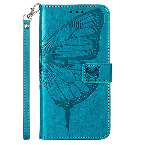 Funda de Cuero Cartera con Soporte Mariposa Carcasa Y02B para Samsung Galaxy A02s Azul