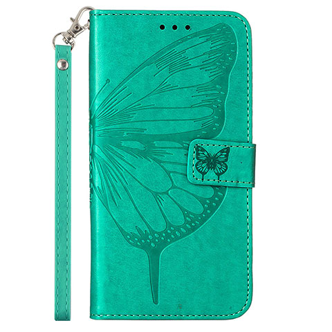 Funda de Cuero Cartera con Soporte Mariposa Carcasa Y02B para Samsung Galaxy A02s Verde