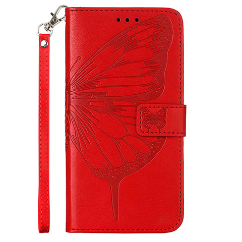 Funda de Cuero Cartera con Soporte Mariposa Carcasa Y02B para Samsung Galaxy F02S SM-E025F Rojo