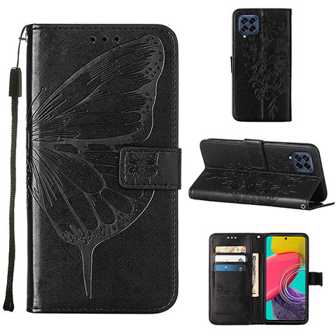 Funda de Cuero Cartera con Soporte Mariposa Carcasa Y02B para Samsung Galaxy M33 5G Negro