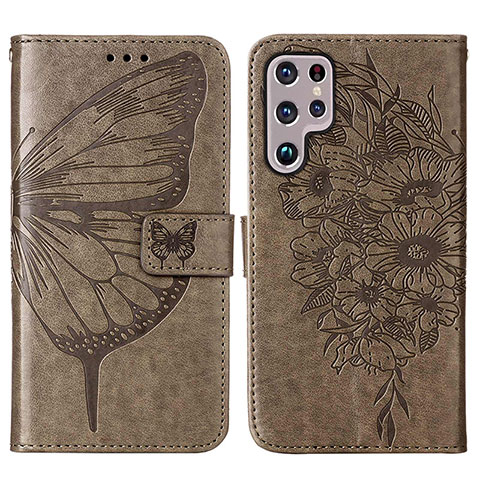 Funda de Cuero Cartera con Soporte Mariposa Carcasa Y06B para Samsung Galaxy S21 Ultra 5G Bronze