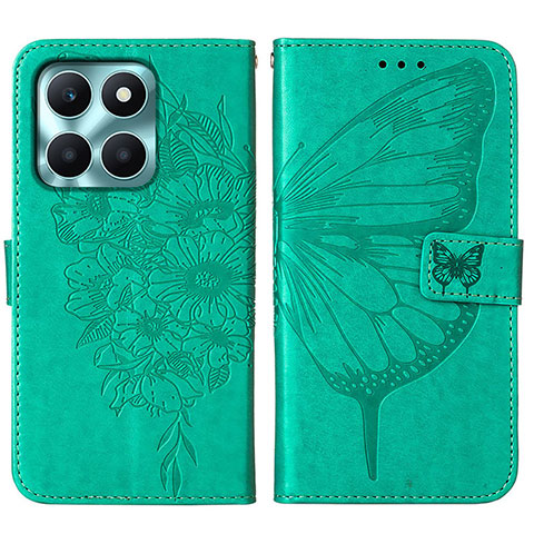 Funda de Cuero Cartera con Soporte Mariposa Carcasa YB1 para Huawei Honor X8b Verde