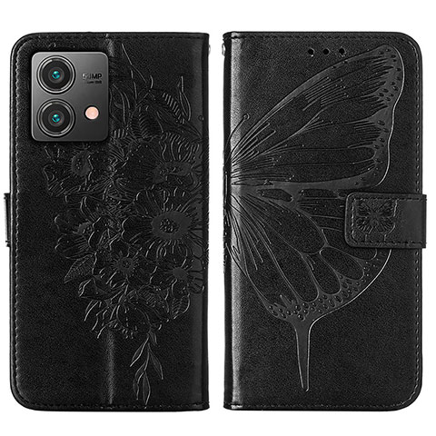 Funda de Cuero Cartera con Soporte Mariposa Carcasa YB1 para Motorola Moto G84 5G Negro