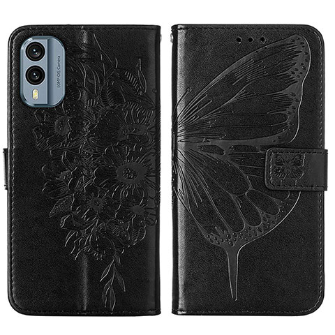 Funda de Cuero Cartera con Soporte Mariposa Carcasa YB1 para Nokia X30 5G Negro