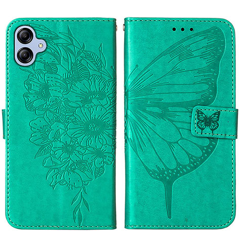 Funda de Cuero Cartera con Soporte Mariposa Carcasa YB1 para Samsung Galaxy A04 4G Verde