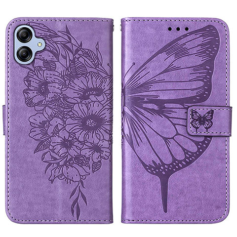 Funda de Cuero Cartera con Soporte Mariposa Carcasa YB1 para Samsung Galaxy M04 Purpura Claro