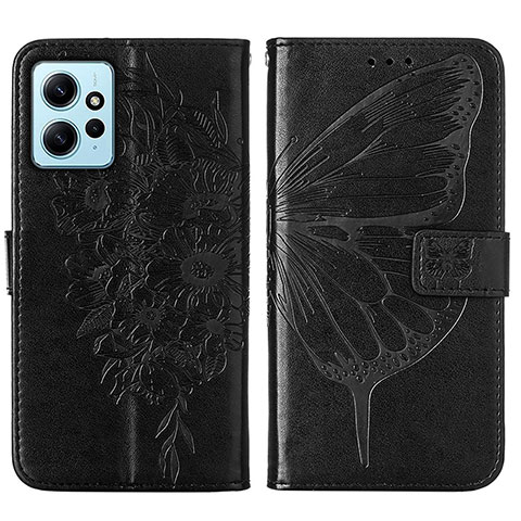 Funda de Cuero Cartera con Soporte Mariposa Carcasa YB1 para Xiaomi Redmi Note 12 4G Negro