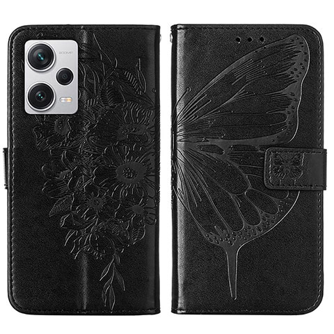 Funda de Cuero Cartera con Soporte Mariposa Carcasa YB1 para Xiaomi Redmi Note 12 Explorer Negro