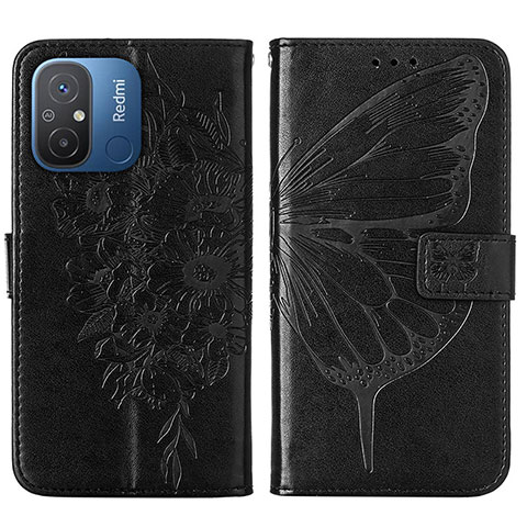 Funda de Cuero Cartera con Soporte Mariposa Carcasa YB2 para Xiaomi Redmi 11A 4G Negro