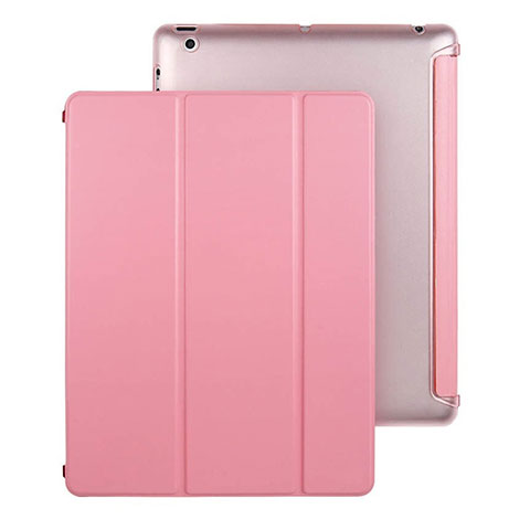 Funda de Cuero Cartera con Soporte para Apple iPad 3 Rosa