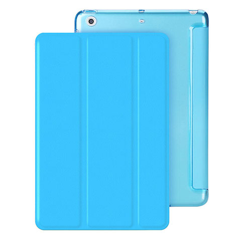 Funda de Cuero Cartera con Soporte para Apple iPad Mini Azul Cielo