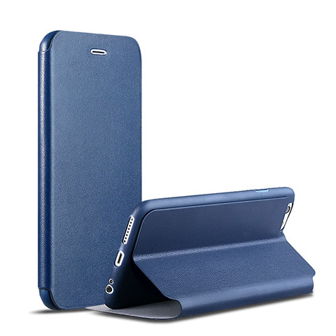 Funda de Cuero Cartera con Soporte para Apple iPhone 6 Azul