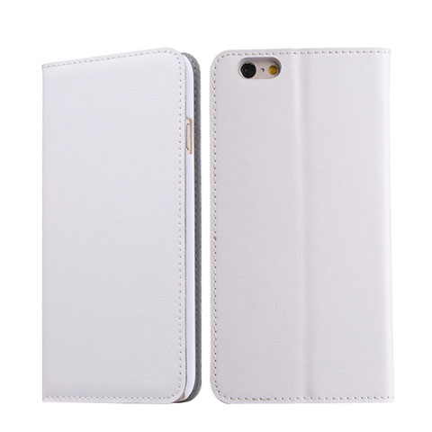 Funda de Cuero Cartera con Soporte para Apple iPhone 6 Blanco