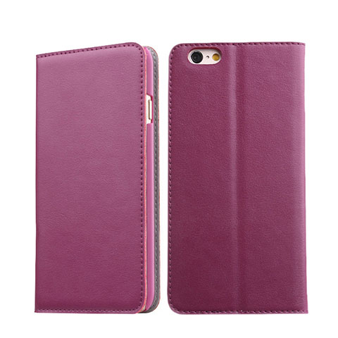 Funda de Cuero Cartera con Soporte para Apple iPhone 6S Morado