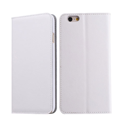 Funda de Cuero Cartera con Soporte para Apple iPhone 6S Plus Blanco