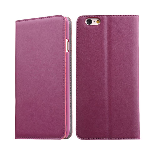 Funda de Cuero Cartera con Soporte para Apple iPhone 6S Plus Morado