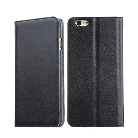 Funda de Cuero Cartera con Soporte para Apple iPhone 6S Plus Negro