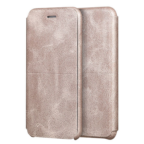 Funda de Cuero Cartera con Soporte para Apple iPhone 7 Oro