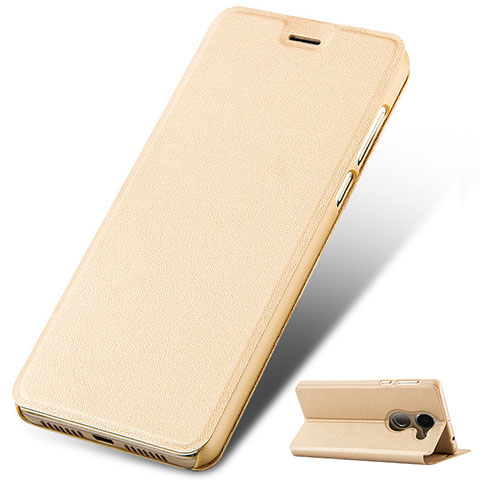 Funda de Cuero Cartera con Soporte para Huawei Enjoy 7 Plus Oro