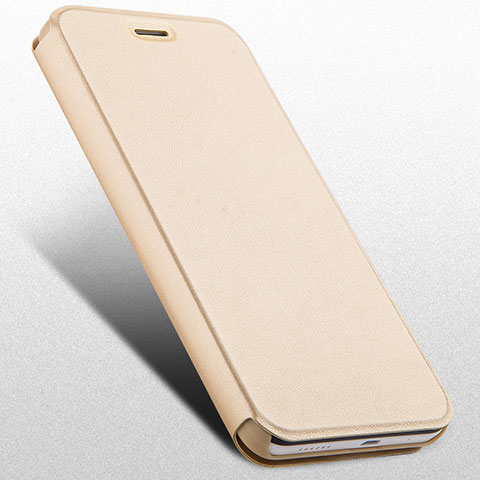 Funda de Cuero Cartera con Soporte para Huawei Honor 4X Oro