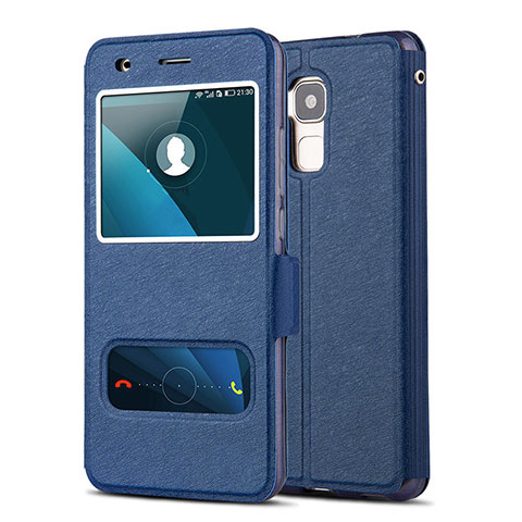 Funda de Cuero Cartera con Soporte para Huawei Honor 5C Azul