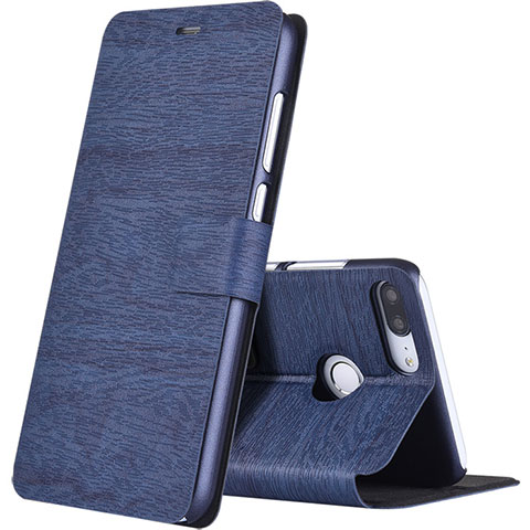 Funda de Cuero Cartera con Soporte para Huawei Honor 9 Lite Azul