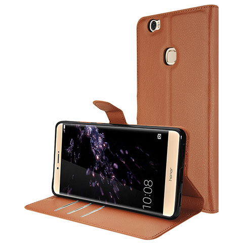 Funda de Cuero Cartera con Soporte para Huawei Honor V8 Max Marron