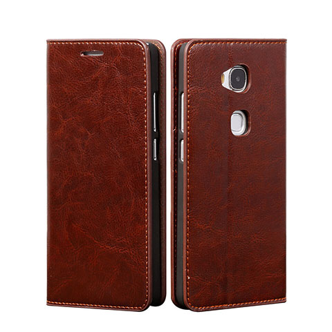 Funda de Cuero Cartera con Soporte para Huawei Honor X5 Marron