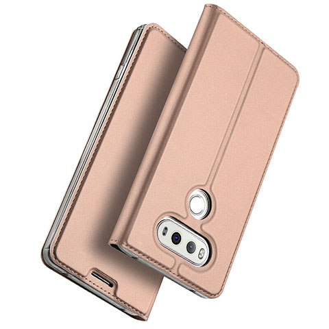 Funda de Cuero Cartera con Soporte para LG G6 Oro Rosa