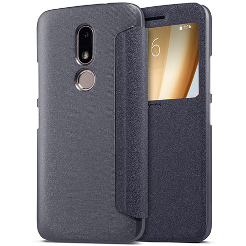 Funda de Cuero Cartera con Soporte para Motorola Moto M XT1662 Negro