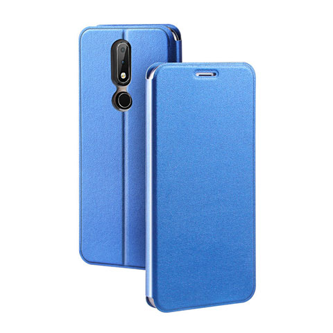 Funda de Cuero Cartera con Soporte para Nokia X5 Azul