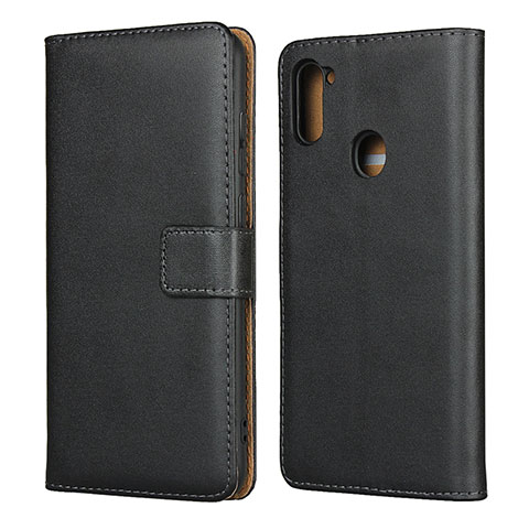 Funda de Cuero Cartera con Soporte para Samsung Galaxy A11 Negro