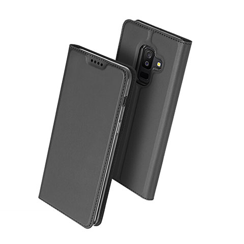 Funda de Cuero Cartera con Soporte para Samsung Galaxy A6 Plus (2018) Negro