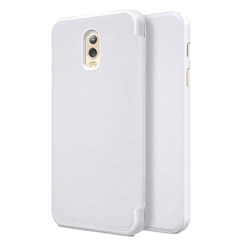 Funda de Cuero Cartera con Soporte para Samsung Galaxy C8 C710F Blanco