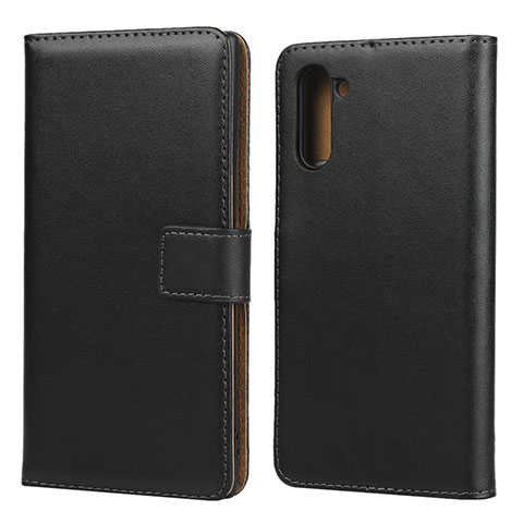 Funda de Cuero Cartera con Soporte para Samsung Galaxy Note 10 Negro