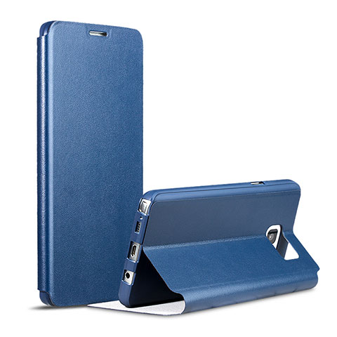 Funda de Cuero Cartera con Soporte para Samsung Galaxy Note 5 N9200 N920 N920F Azul