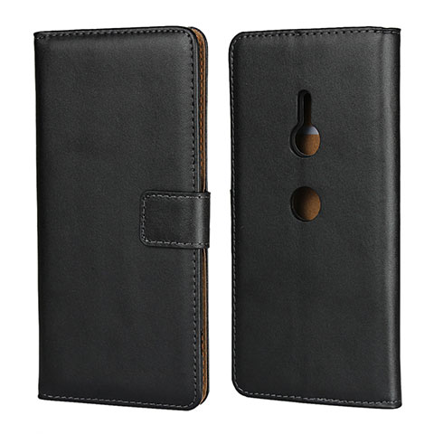 Funda de Cuero Cartera con Soporte para Sony Xperia XZ3 Negro