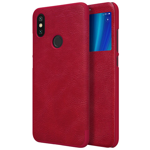 Funda de Cuero Cartera con Soporte para Xiaomi Mi 6X Rojo