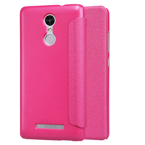 Funda de Cuero Cartera con Soporte para Xiaomi Redmi Note 3 Pro Rosa Roja