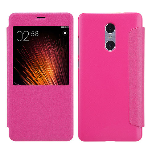 Funda de Cuero Cartera con Soporte para Xiaomi Redmi Pro Rosa Roja