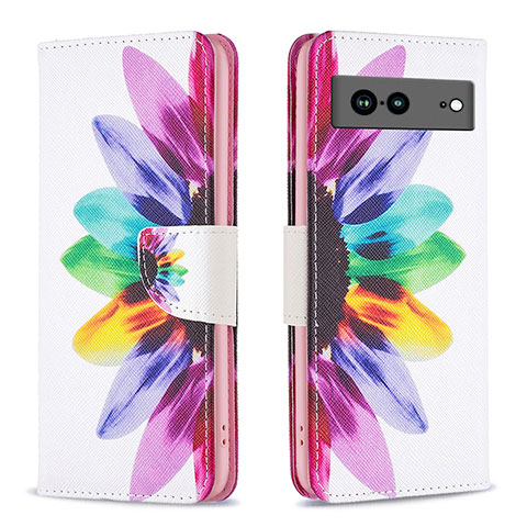 Funda de Cuero Cartera con Soporte Patron de Moda Carcasa B01F para Google Pixel 7a 5G Multicolor