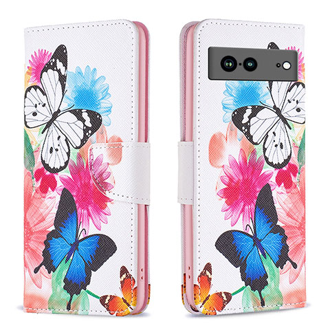 Funda de Cuero Cartera con Soporte Patron de Moda Carcasa B01F para Google Pixel 7a 5G Vistoso