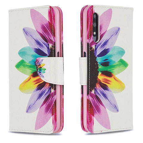 Funda de Cuero Cartera con Soporte Patron de Moda Carcasa B01F para Huawei P Smart Z (2019) Multicolor