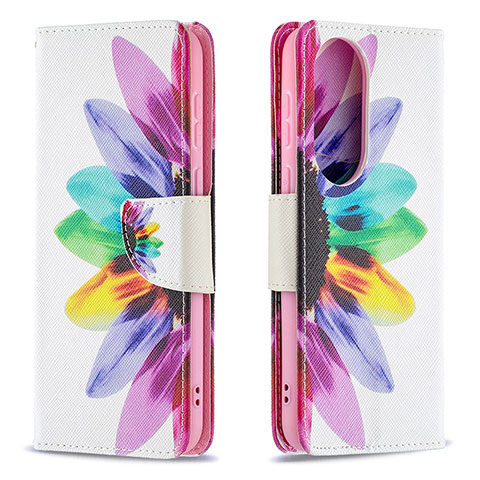 Funda de Cuero Cartera con Soporte Patron de Moda Carcasa B01F para Huawei P50 Multicolor